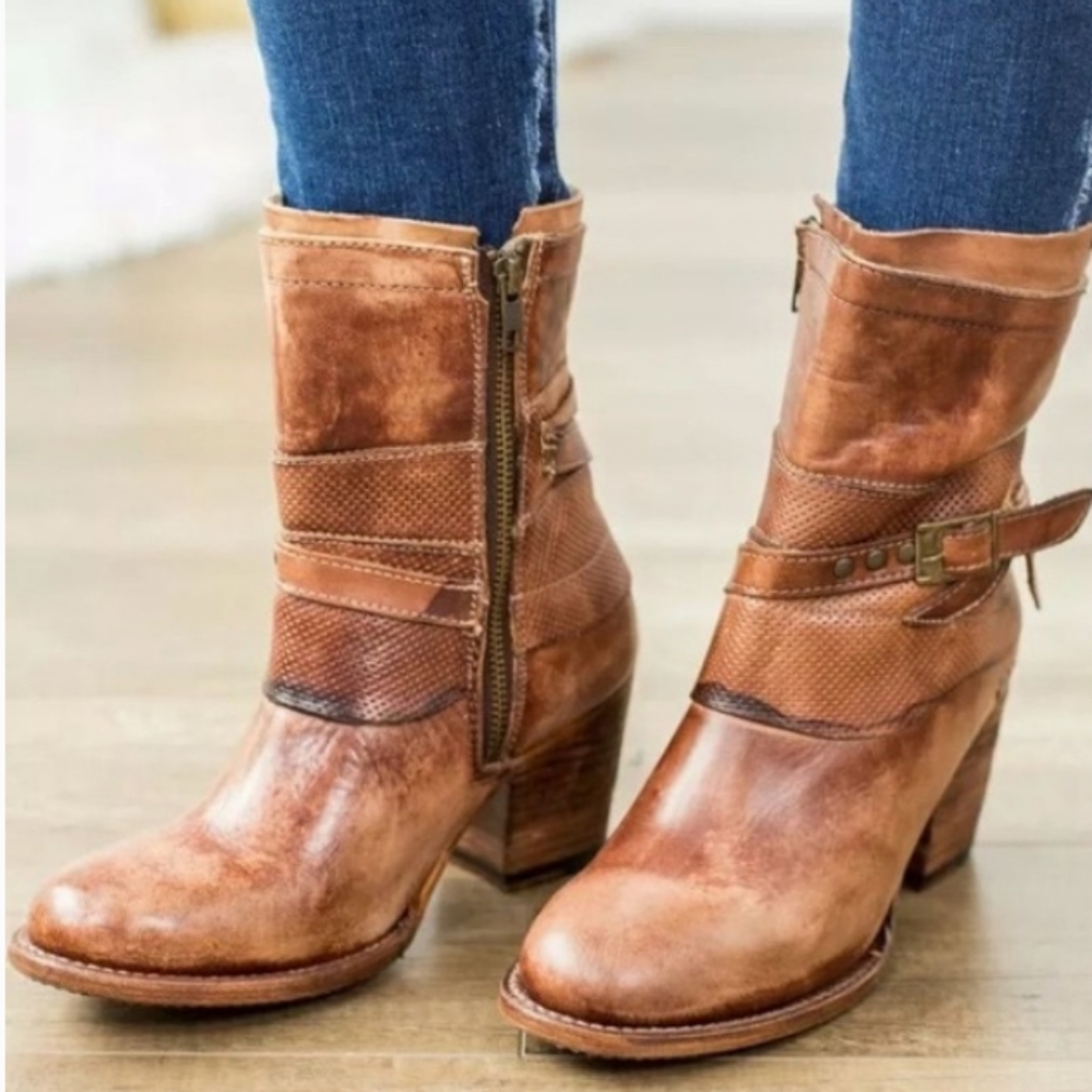 Bed Stu Rowdy distressed leather ankle boots 6.5